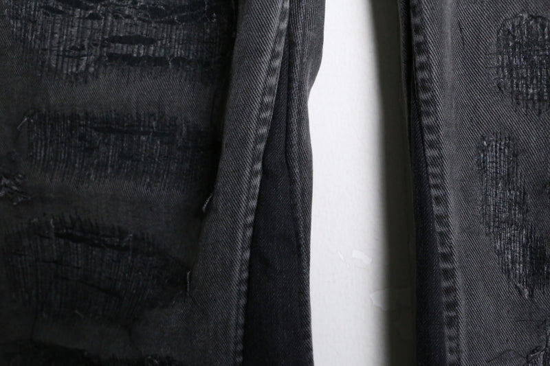 "Re:make" SASHIKO wide straight black denim