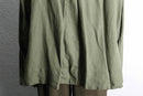 khaki linen wide shirt jacket
