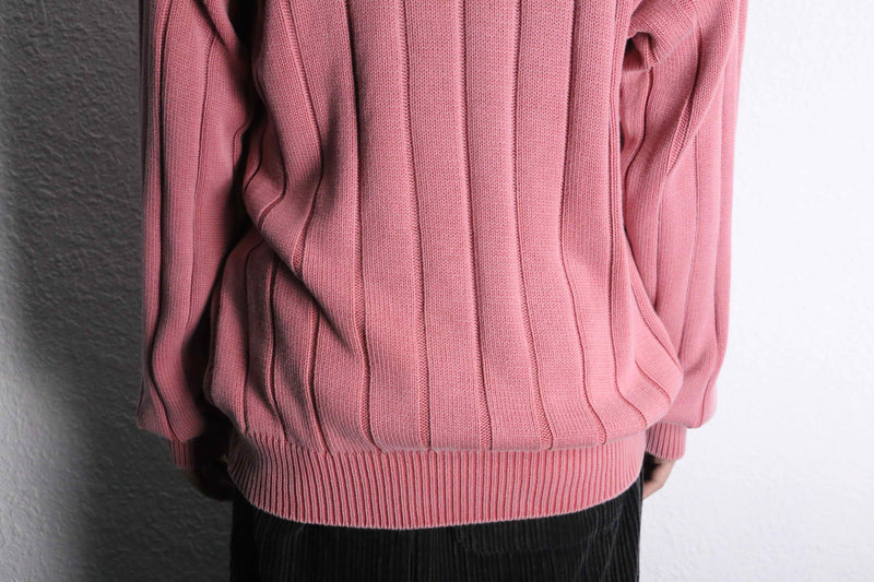 "schott" pale pink color V-neck knit