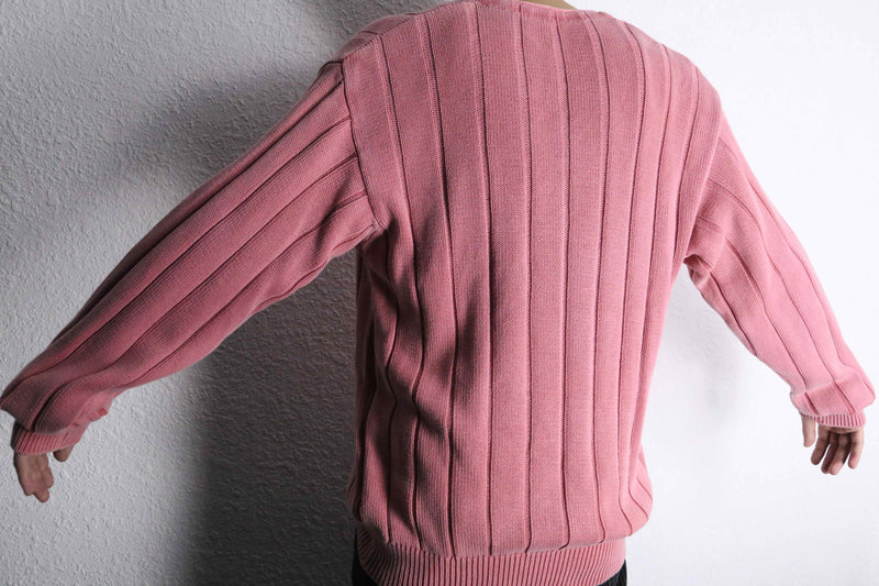 "schott" pale pink color V-neck knit