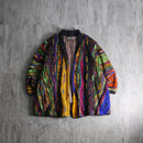 1990s COOGI croped sleeve 3D knit cardigan "NOS"