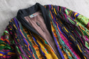 1990s COOGI croped sleeve 3D knit cardigan "NOS"
