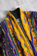1990s COOGI croped sleeve 3D knit cardigan "NOS"