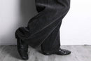 emb design wide straight corduroy pants.