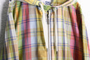 colorful check pattern zip hoodie