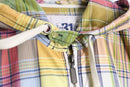 colorful check pattern zip hoodie