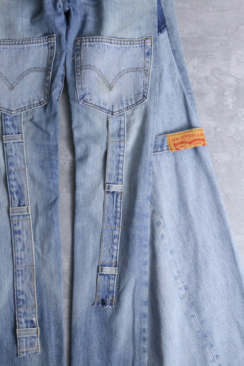 "Re:make" wide super buggy flare  denim pants