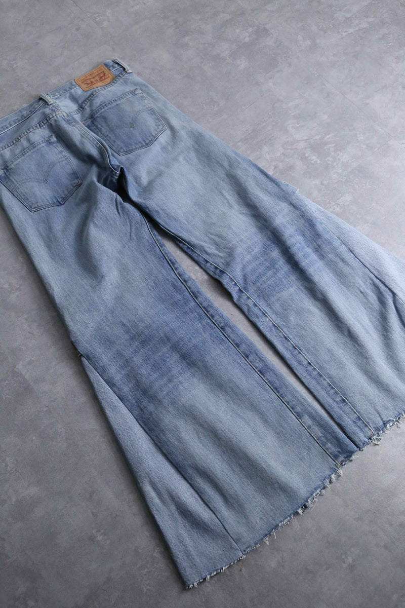 "Re:make" wide super buggy flare  denim pants