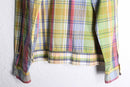 colorful check pattern zip hoodie