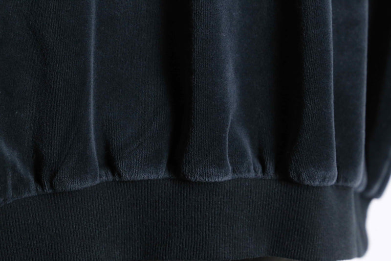 ”KING SIZE” white line over zip up velours shirts