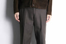 dark brown color twill no tuck slacks