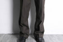 dark brown color twill no tuck slacks