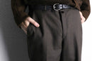 dark brown color twill no tuck slacks