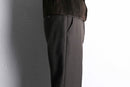 dark brown color twill no tuck slacks