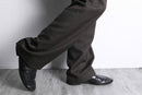 dark brown color twill no tuck slacks