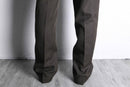 dark brown color twill no tuck slacks