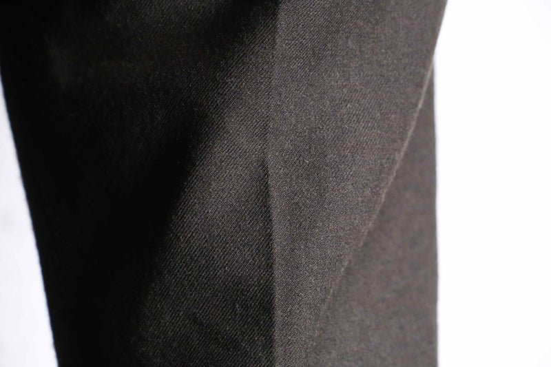 dark brown color twill no tuck slacks