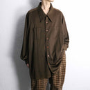 70’s dark brown poly shirt