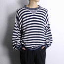 marine border cotton wide knit