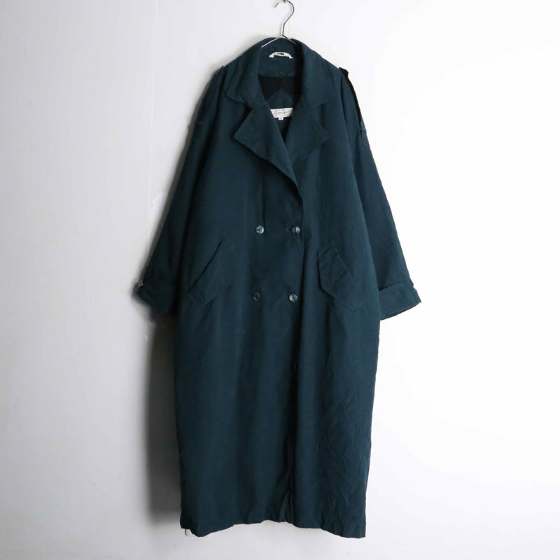 green color smooth trench coat