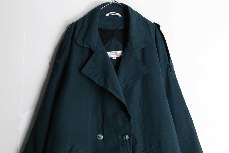 green color smooth trench coat