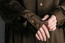 70’s dark brown poly shirt