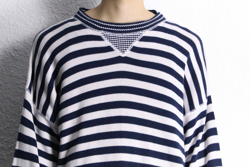 marine border cotton wide knit