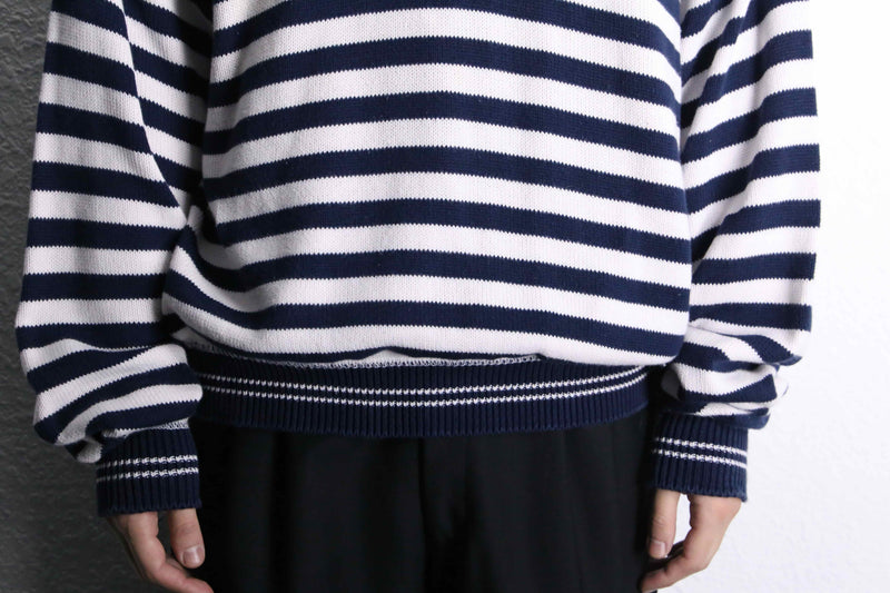 marine border cotton wide knit