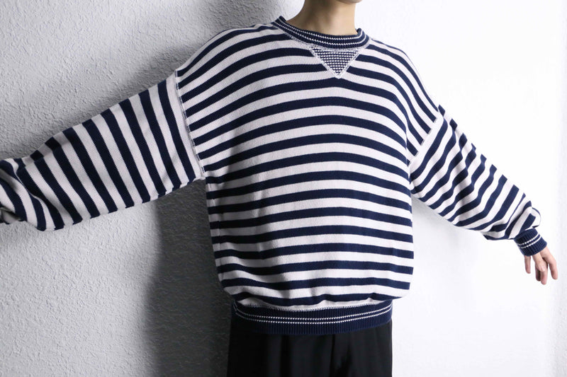 marine border cotton wide knit