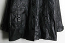 design black lamb skin middle leather coat