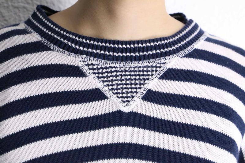 marine border cotton wide knit