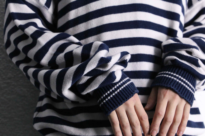 marine border cotton wide knit