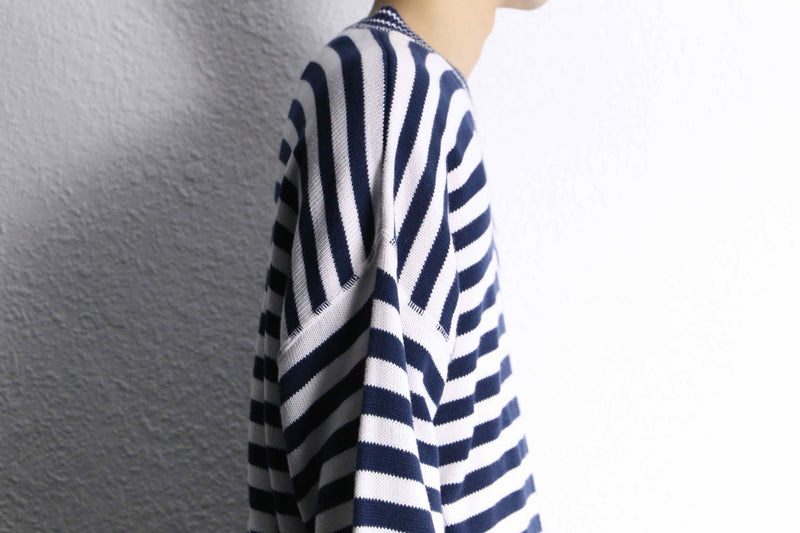 marine border cotton wide knit