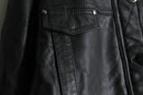 design black lamb skin middle leather coat