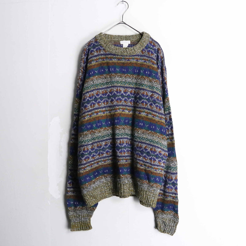 nordic horizontal stripe pattern loose knit