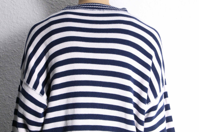marine border cotton wide knit