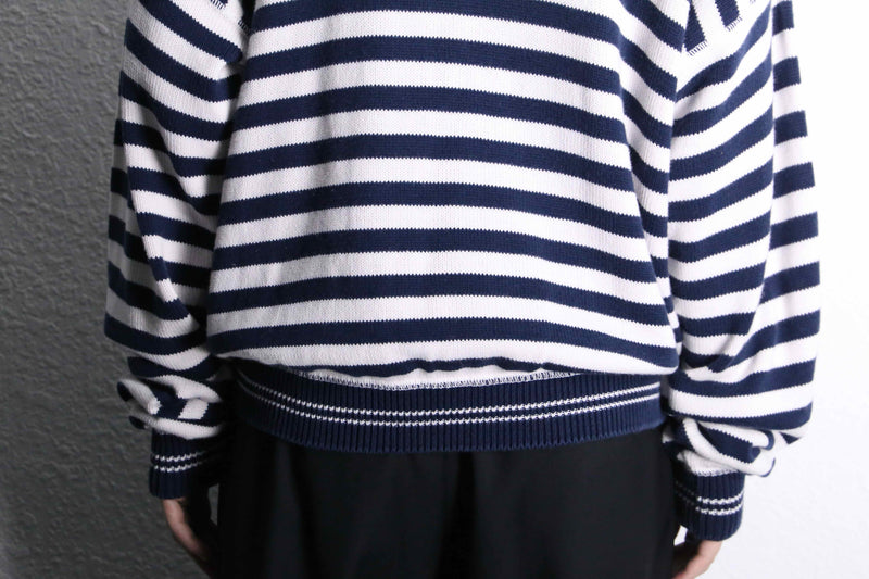 marine border cotton wide knit