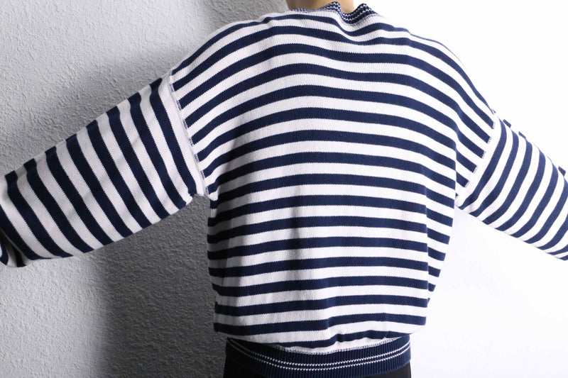 marine border cotton wide knit