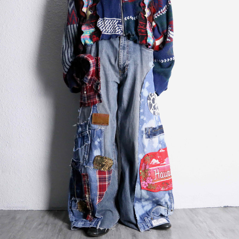 "Re:make"patchworkwide denim