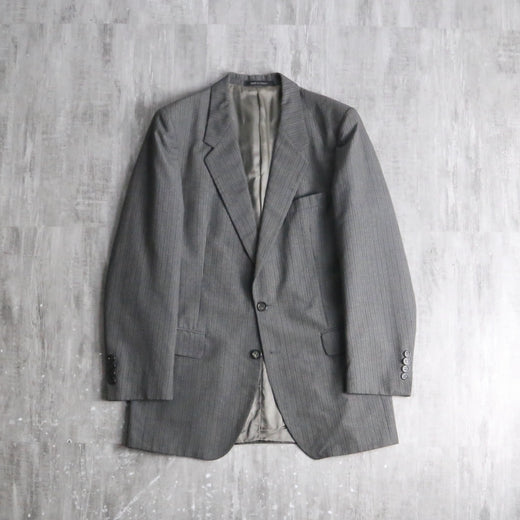 "Yves Saint Laurent" gray pin stripe single tailored jacket