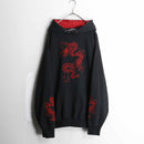 dragon embroidery pattern loose hoodie