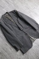 "Yves Saint Laurent" gray pin stripe single tailored jacket