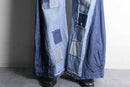 "Re:make" line patchwork design 2tone buggy flare denim