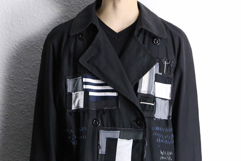 ''Re:make'' patchwork double long coat