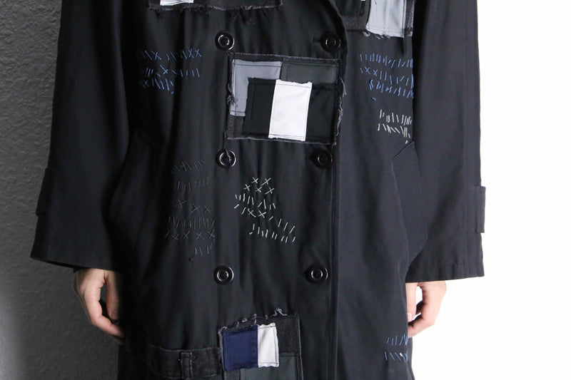 ''Re:make'' patchwork double long coat