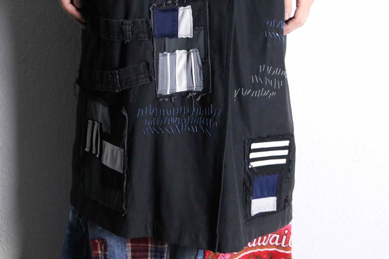 ''Re:make'' patchwork double long coat