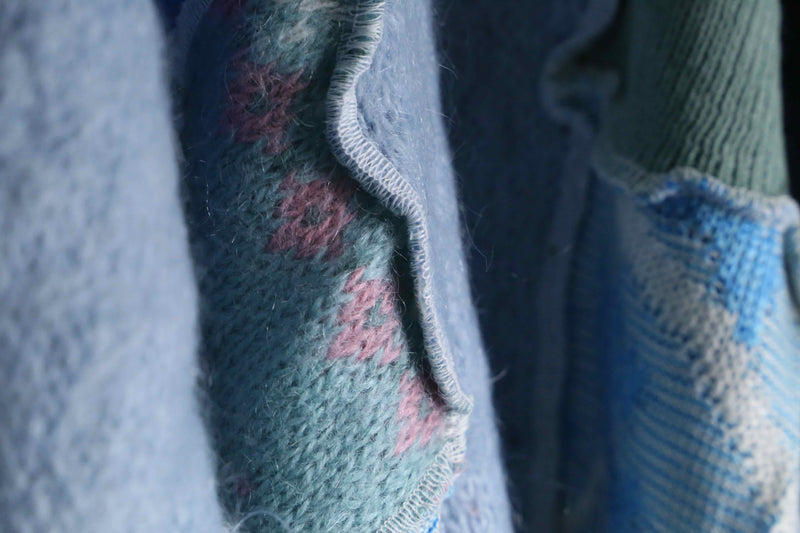 "Re:make" blue tone mohair knit