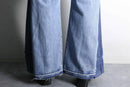 "Re:make" line patchwork design 2tone buggy flare denim