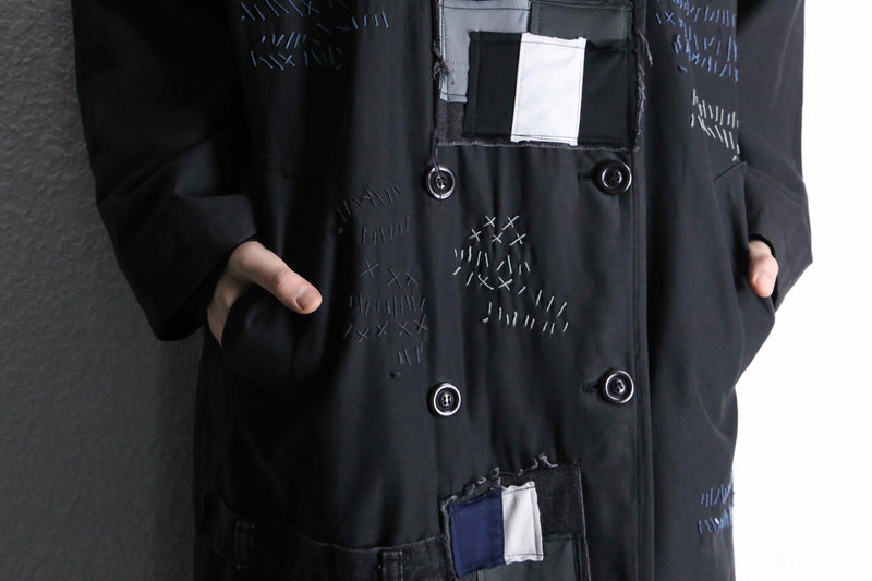 ''Re:make'' patchwork double long coat