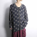 90's sheer circle pattern rayon cardigan